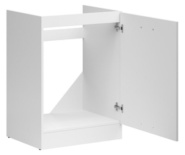 Kuchyňská skříňka Junona Tafla 60 cm, pravá, bílá/šedá lesk