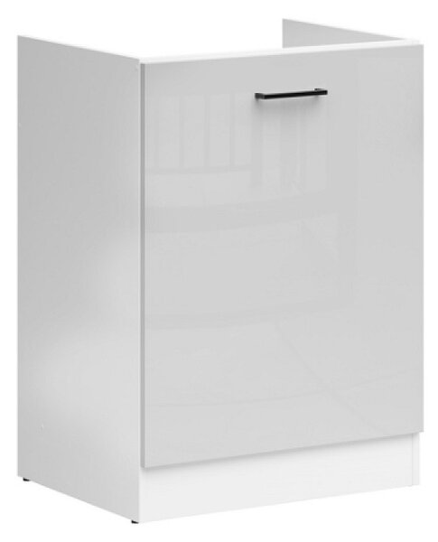 Kuchyňská skříňka Junona Tafla 60 cm, pravá, bílá/šedá lesk