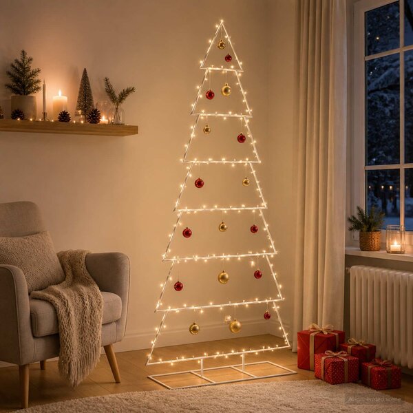 VidaXL Kovový vánoční stromek se stojanem KUOPIO 210 cm Ocel [4018953] Barva: Černá