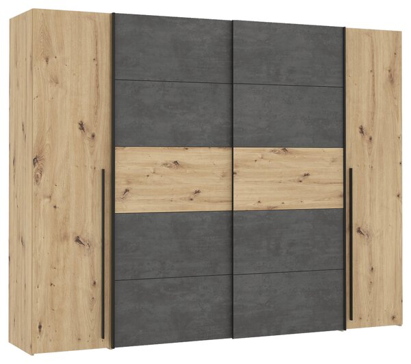 ŠATNÍ SKŘÍŇ, šedá, dub artisan, 270,3/210/61,2 cm Carryhome - Šatní skříně, Online Only