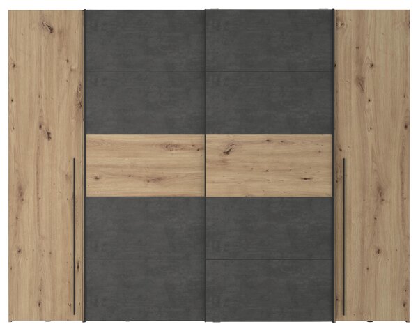 ŠATNÍ SKŘÍŇ, šedá, dub artisan, 270,3/210/61,2 cm Carryhome - Šatní skříně, Online Only
