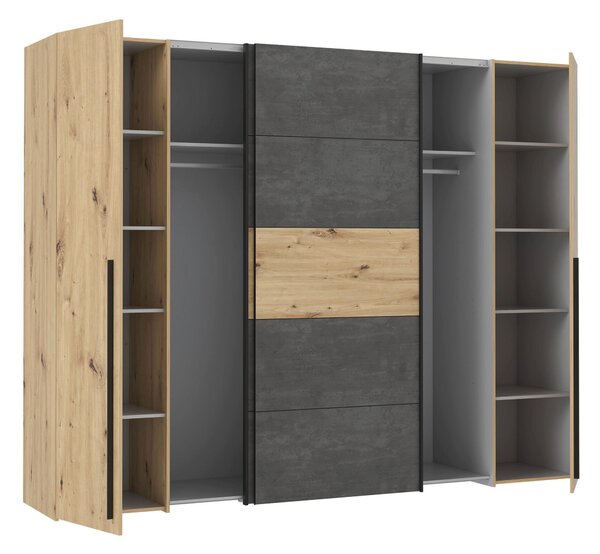 ŠATNÍ SKŘÍŇ, šedá, dub artisan, 270,3/210/61,2 cm Carryhome - Šatní skříně, Online Only