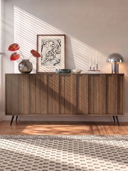 Moderní komoda Flaro 183 cm s osvětlením - dub dunin