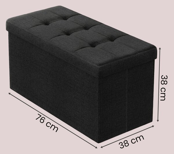 SEDACÍ BOX, textil, kompozitní dřevo, 76/38/38 cm Boxxx - Taburety, Online Only