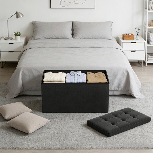 SEDACÍ BOX, textil, kompozitní dřevo, 76/38/38 cm Boxxx - Taburety, Online Only