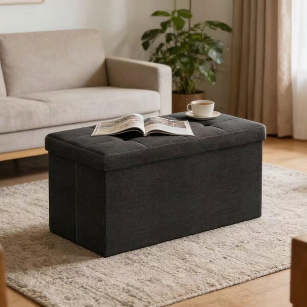 SEDACÍ BOX, textil, kompozitní dřevo, 76/38/38 cm Boxxx - Taburety, Online Only