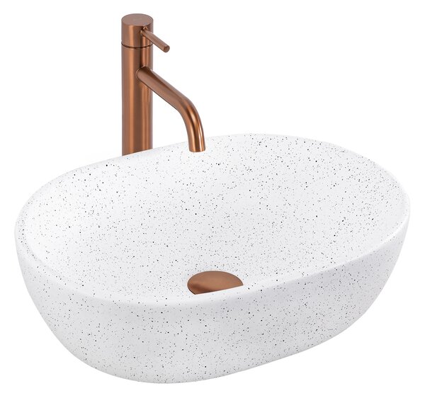 Rea Amelia Warm, umyvadlo na desku 480x345x135 mm, imitace kamene, REA-U3001