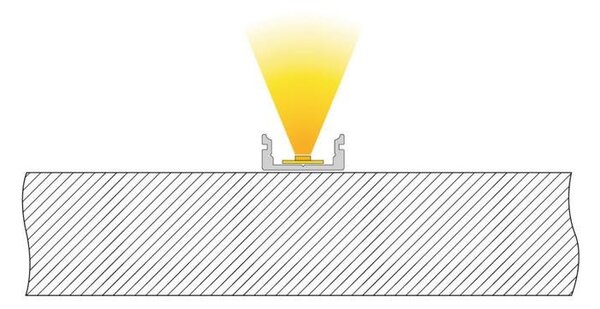 IMPR 970021 AU-01-10 plochý U-profil pro 10 - 11,3 mm LED pásek matná stříbrná - DEKOLIGHT