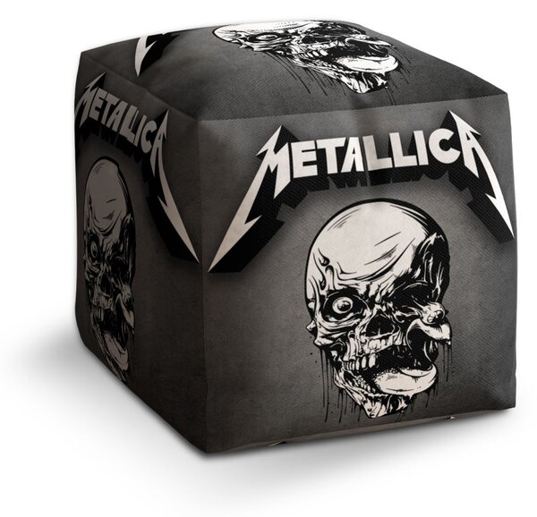 Sablio Taburet Cube METALLICA Lebka Šedá: 40x40x40 cm
