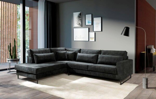 ROHOVÁ SEDAČKA, textil, kompozitní dřevo, barvy grafitu Livetastic - Sedací soupravy, Online Only