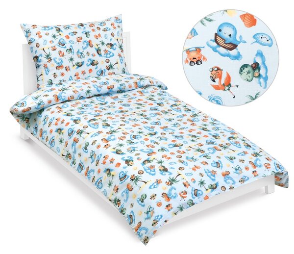 BELLATEX Povlečení bavlněné Junior Modrá 140x200, 70x90 cm