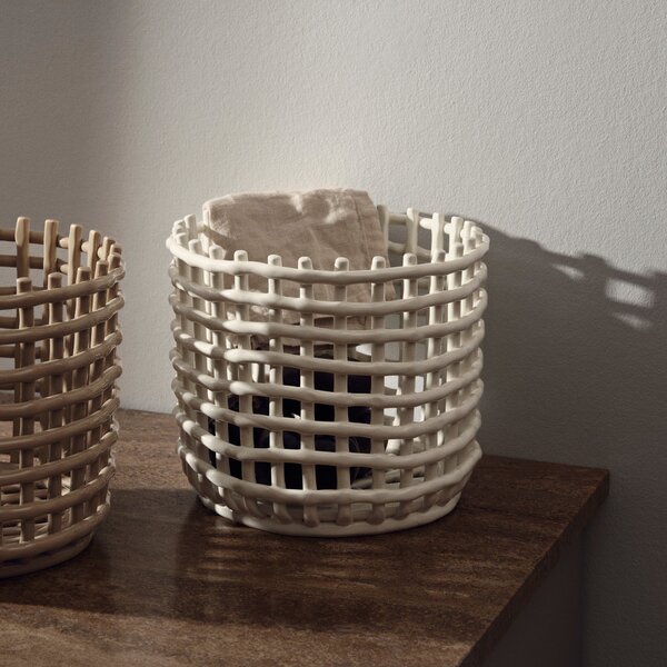 FERM LIVING Košík Ceramic Large, Cashmere