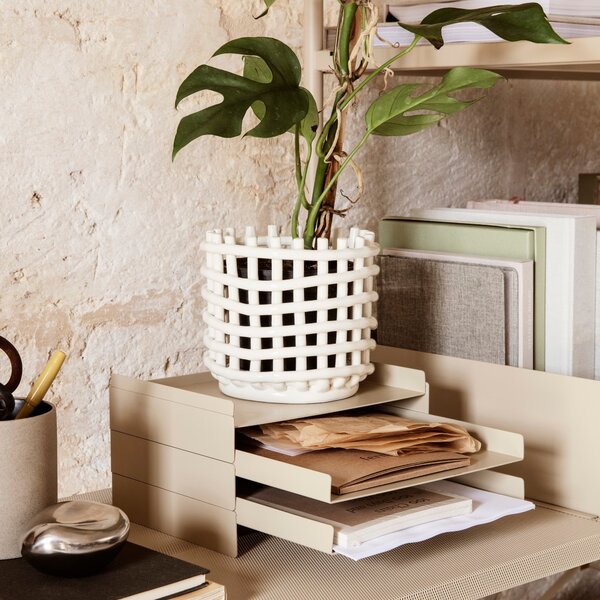 FERM LIVING Košík Ceramic Small, Off White