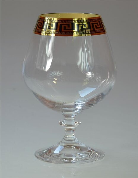 BOHEMIA ANGELA VERSO GOLD SKLENICE NA BRANDY 400 ML SADA 6 KS