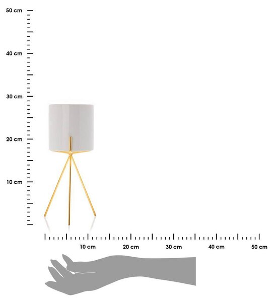 KERAMICKÝ KVĚTINÁČ SE STOJÁNEM EMMA SMOOTH 28X13 CM BÍLÁ