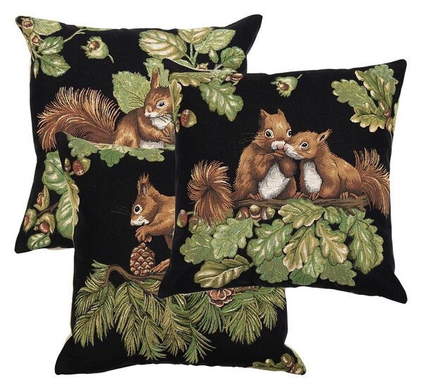 Gobelínový polštář s veverkou a žaludy Gobelin Squirrel Acorn - 45*45*16cm - Mars & More