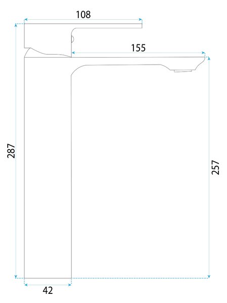 Rea Drop, vysoká umyvadlová baterie h-287, měděná matná, REA-B8972