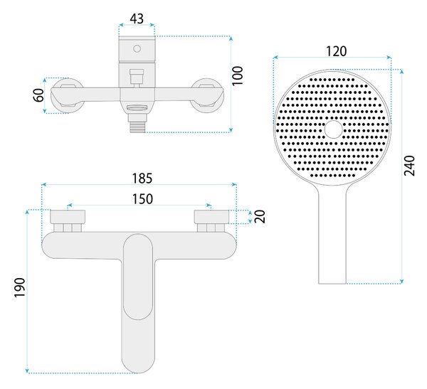 Koupelnová baterie REA DROP Brush Copper