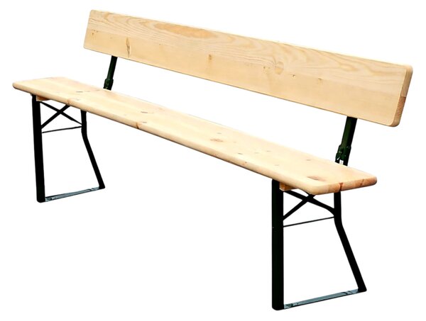 Pivní lavice Premium s opěrkou 220x25 cm – masiv borovice