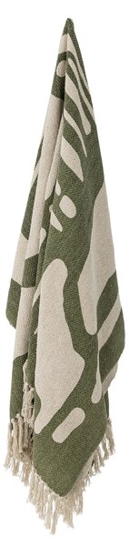 Přehoz z recyklované bavlny Dalmine Green 130 × 160 cm