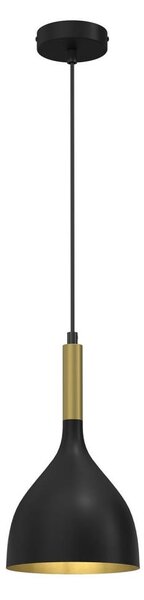 Lustr na lanku NOAK 1xE27/15W/230V černá/zlatá