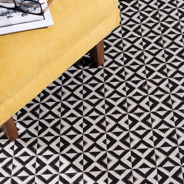 Koberec Modern Geometric black/beige 120x170cm