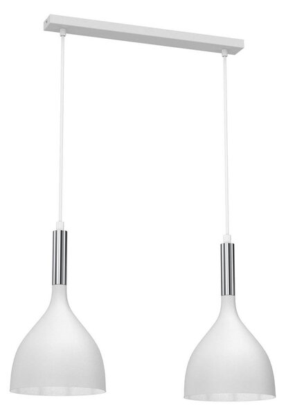 Lustr na lanku NOAK 2xE27/15W/230V bílá/chrom
