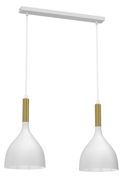 Lustr na lanku NOAK 2xE27/15W/230V bílá/zlatá