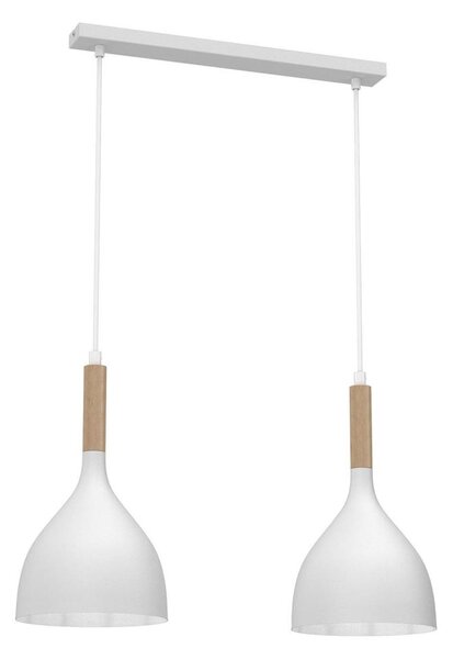 Lustr na lanku NOAK WOOD 2xE27/15W/230V bílá/buk
