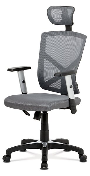 Kancelářská židle KA-H104 GREY látka a síťovina šedá, VÝPRODEJ