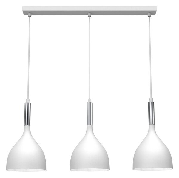 Lustr na lanku NOAK 3xE27/15W/230V bílá/chrom