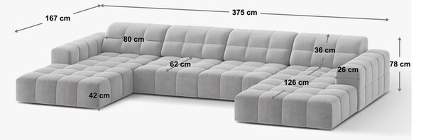 Žinylková rohová pohovka v terakotové barvě (do "U") Chicago – Cosmopolitan Design