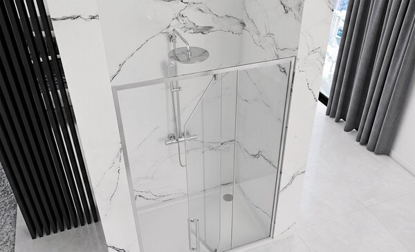 Rea Rapid Swing, 1-křídlé sprchové dveře 120 x 195 cm, 6mm čiré sklo, chromový profil, REA-K5456