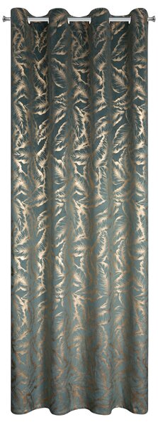ZATEMŇOVACÍ ZÁVĚS NA KROUŽCÍCH MILENA 140X250 CM LISTY