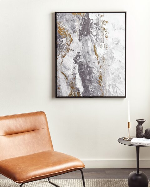 Plátno JESI 83 x 103 cm Abstraktní motiv Šedá