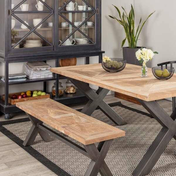 Lavice Mosca 160x40x46 black&natural