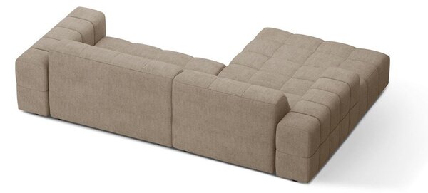 Béžová žinylková rohová pohovka (levý roh/s lenoškou) Chicago – Cosmopolitan Design