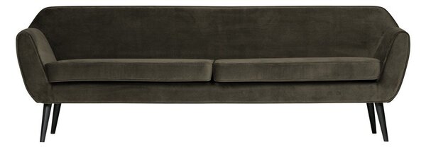 Tmavě zelená sametová pohovka WOOOD Rocco, 230 cm