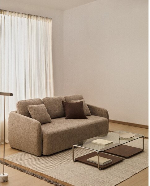 Taupe žinylková rozkládací pohovka 218 cm Laira – Kave Home