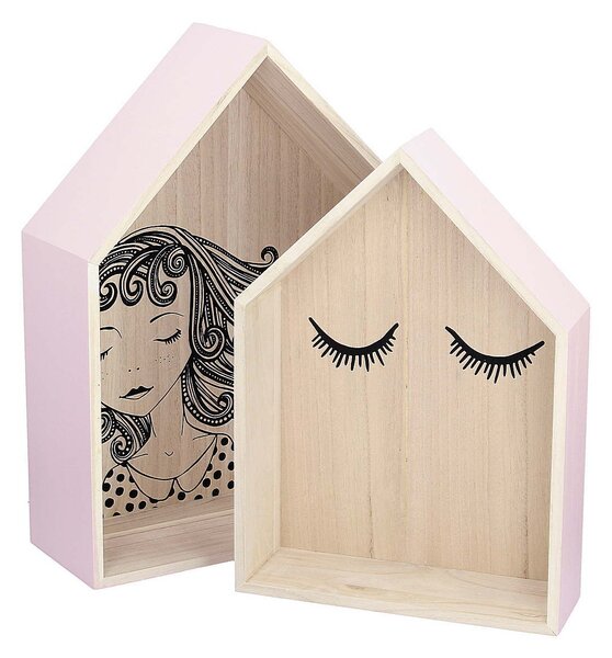 Polička Lovely House pink 49 cm