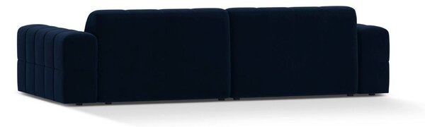 Tmavě modrá sametová pohovka 252 cm Chicago – Cosmopolitan Design