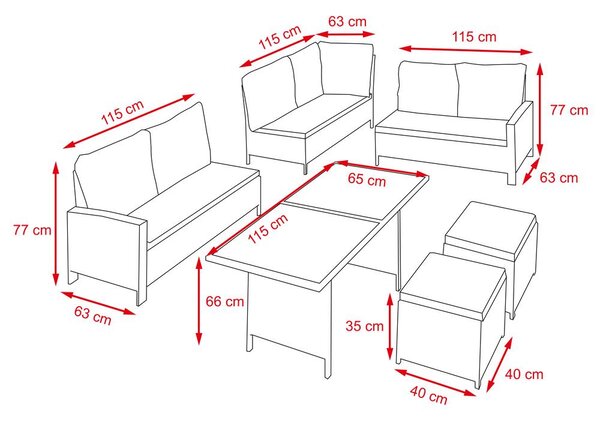 Velký luxusní ratanový zahradní set Avenberg BARLETTA šedá/sv. šedá