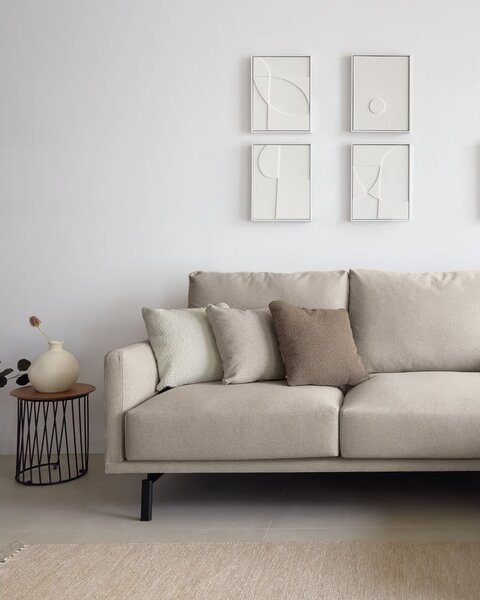 Béžová žinylková pohovka 214 cm Galene – Kave Home