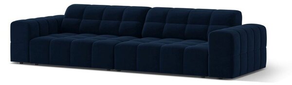 Tmavě modrá sametová pohovka 252 cm Chicago – Cosmopolitan Design