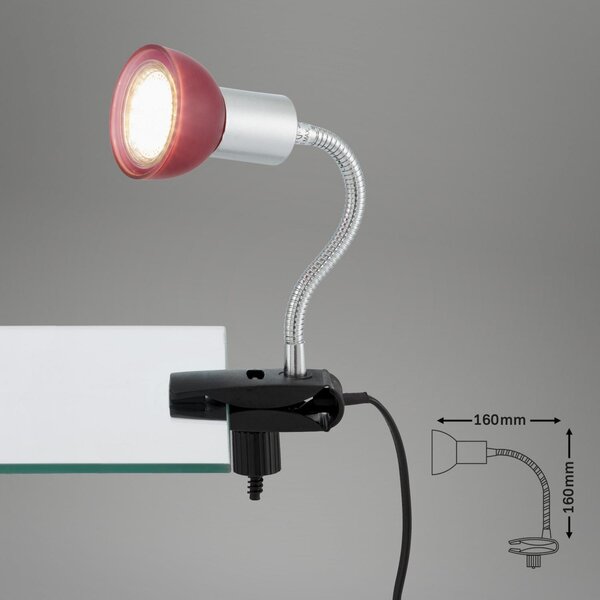 Lampa Briloner na klipu s flexibilním ramenem - GU10, v.34 cm Barva: Modrá-titan