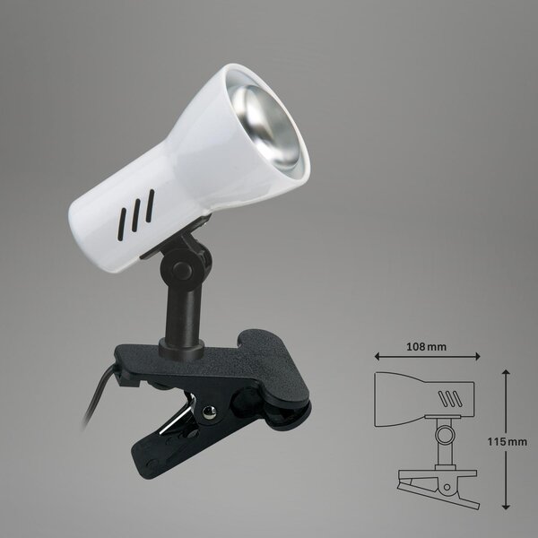 Lampa Briloner na klipu - E14, v.115 mm Barva: Šedá-titanová