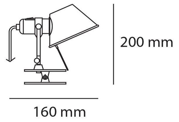 Artemide Lampa Tolomeo Micro Pinza na klipu - E14 Barva: Modrá