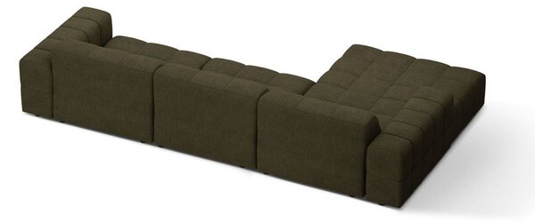 Khaki žinylková rohová pohovka (levý roh/s lenoškou) Chicago – Cosmopolitan Design