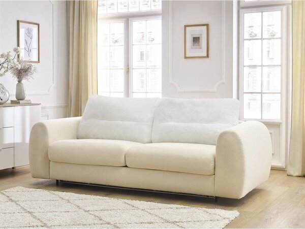 Bílá pohovka na každodenní spaní/rozkládací 216 cm Archimede – Bobochic Paris