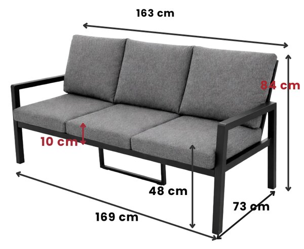 Doppler LIFE antracit - zahradní hliníková souprava
